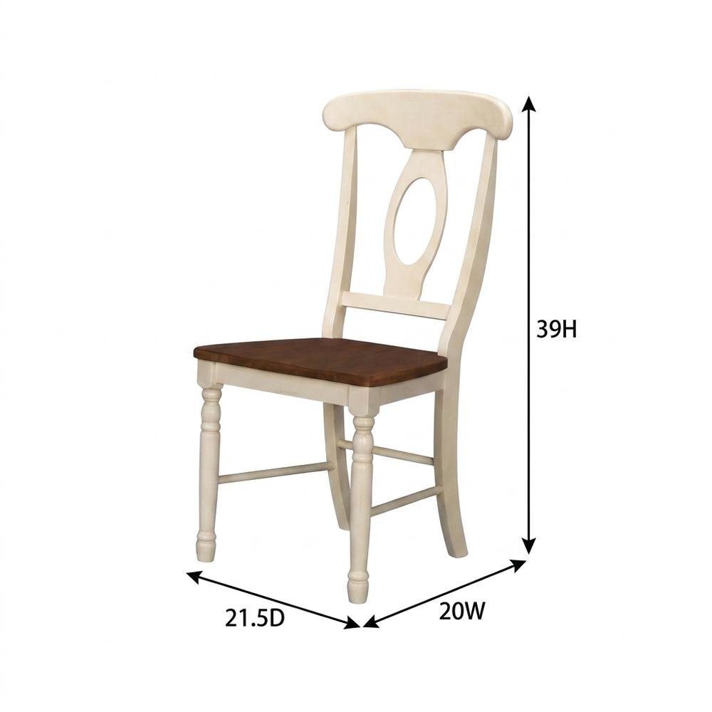 Merlot-Buttermilk Finish Distressed Side Chair in Solid Rubberwood. Picture 7