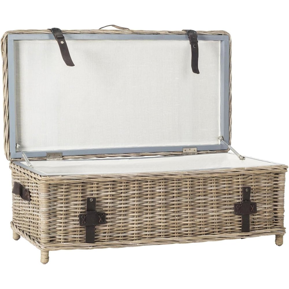 Home Collection Navarro White Rattan Coffee Table. Picture 2