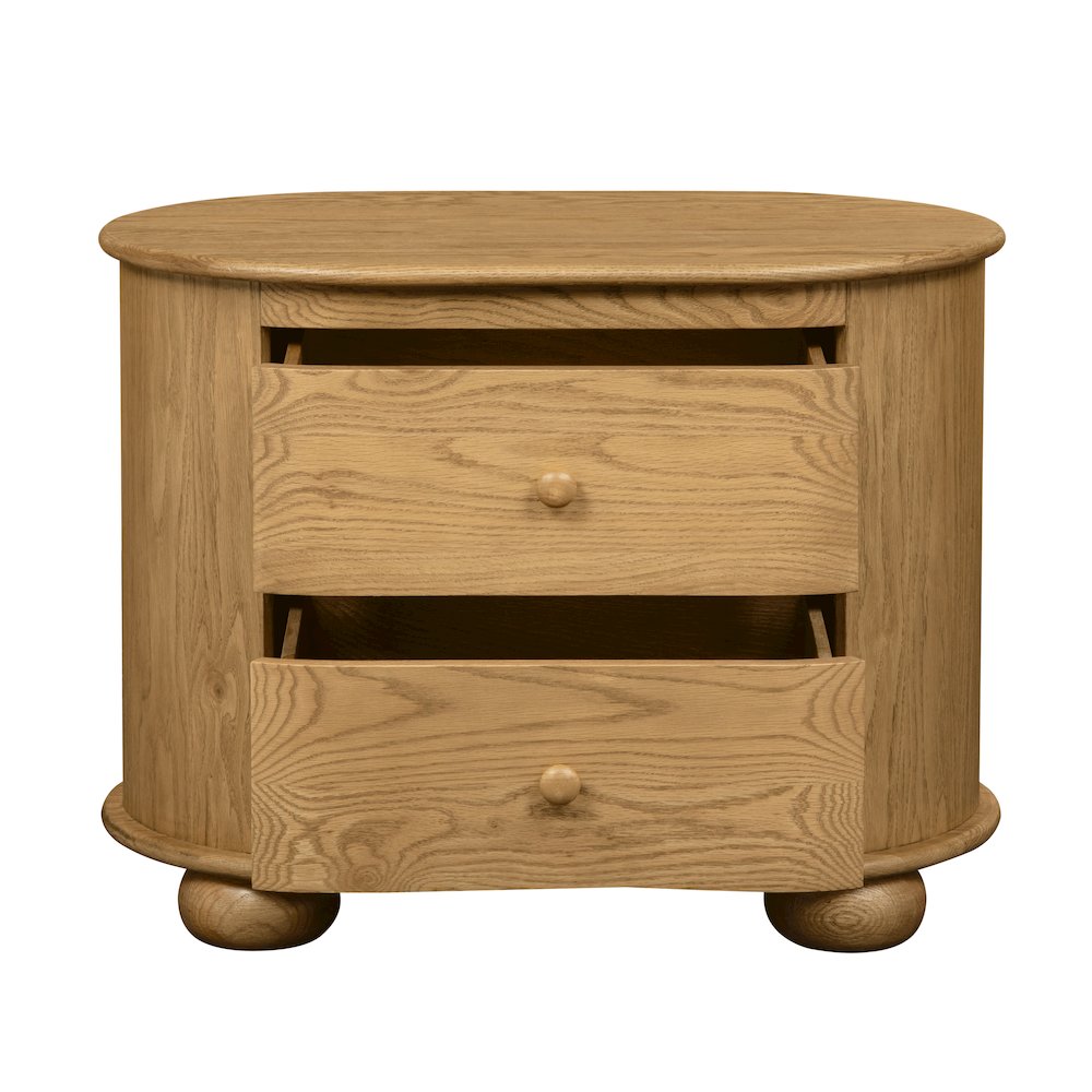 Astrid 2 - Drawer Nightstand In Solid Oak Wood. Picture 7