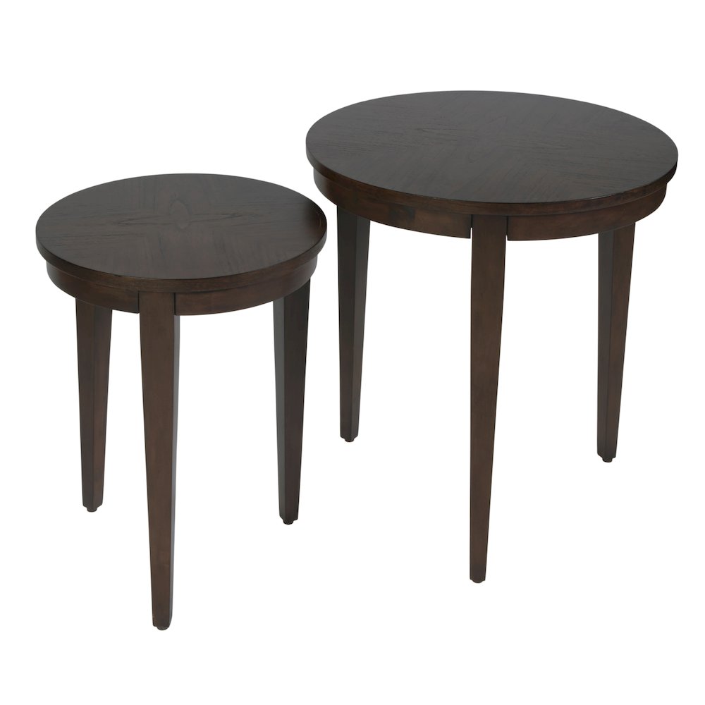 Lacey Round Nest Of Tables, Dark Brown. Picture 8
