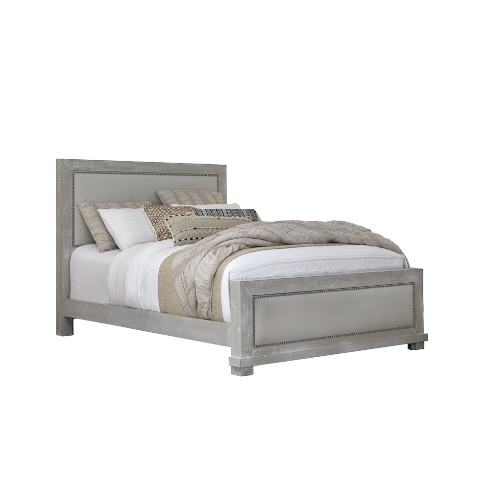 Queen Complete Upholstered Bed. Picture 1