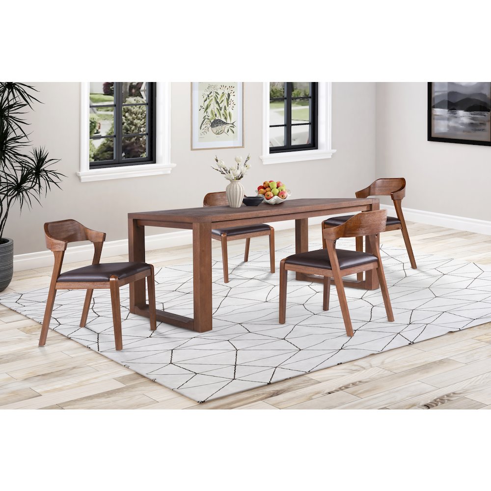 Rasmus 5pc Dining Set - Chestnut Wire-Brush Finish. Picture 8