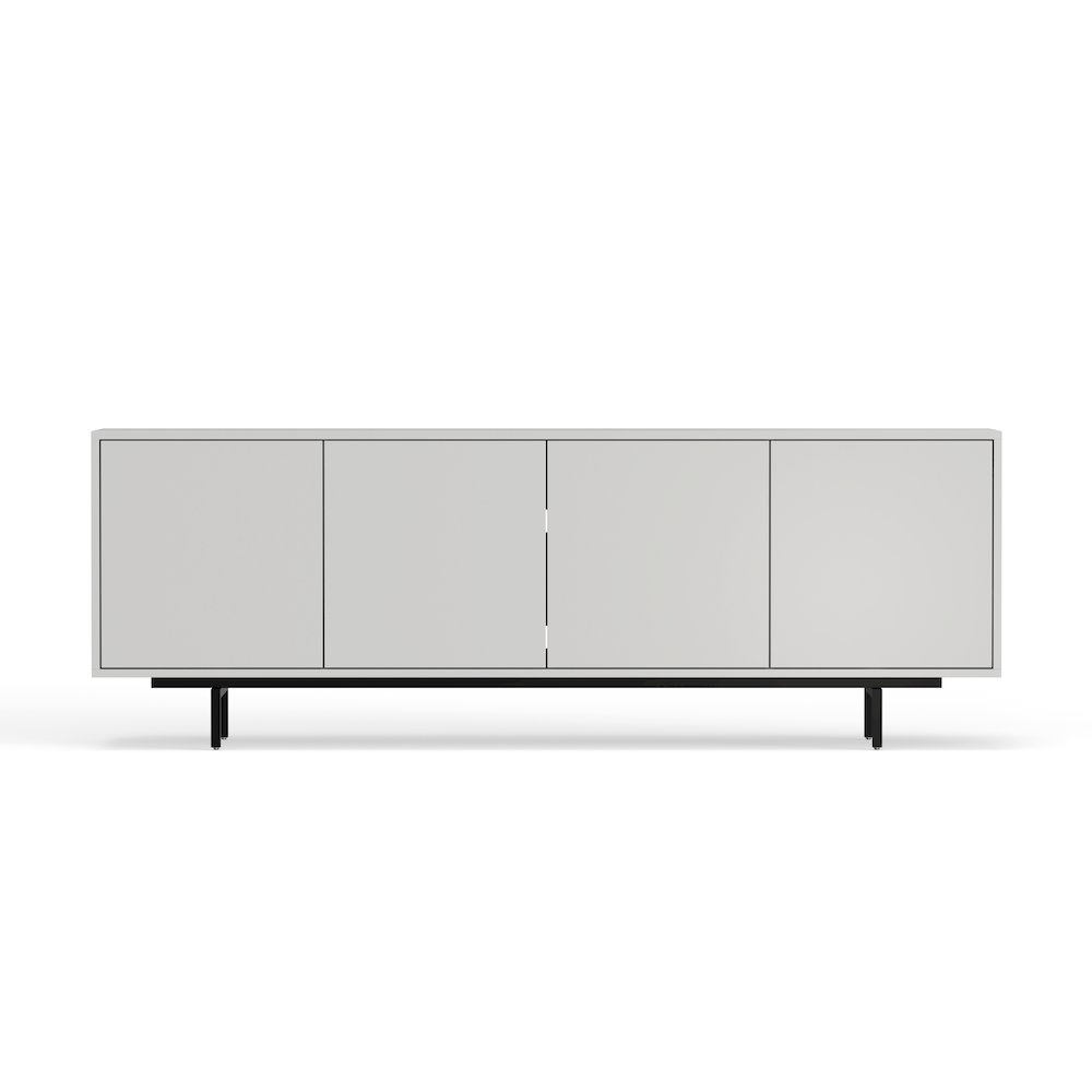 Graysen White Laminate 4 Door TV Console. Picture 1