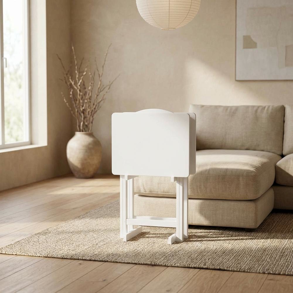White, Tray Table, Removable Tray Top, Quality Build. Picture 3