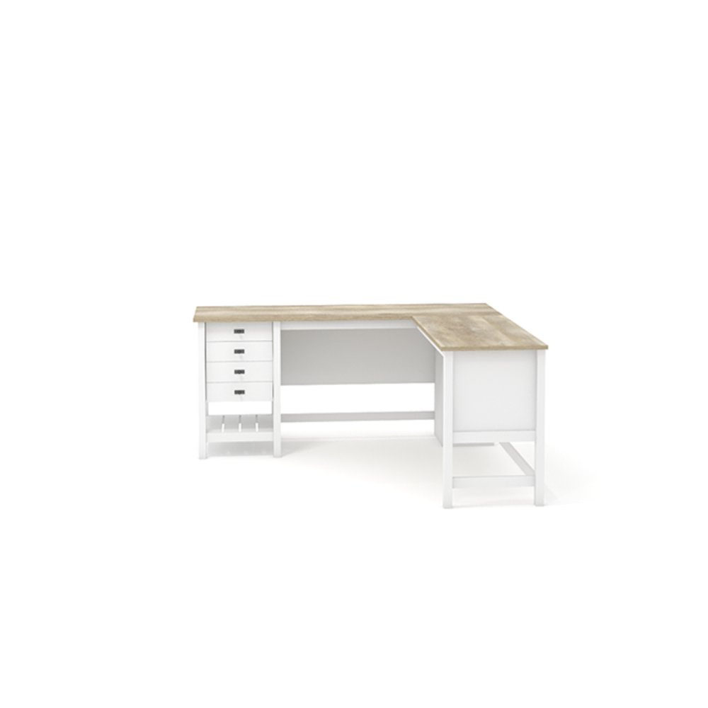 Cottage Road L Desk, Soft White finish. Picture 2