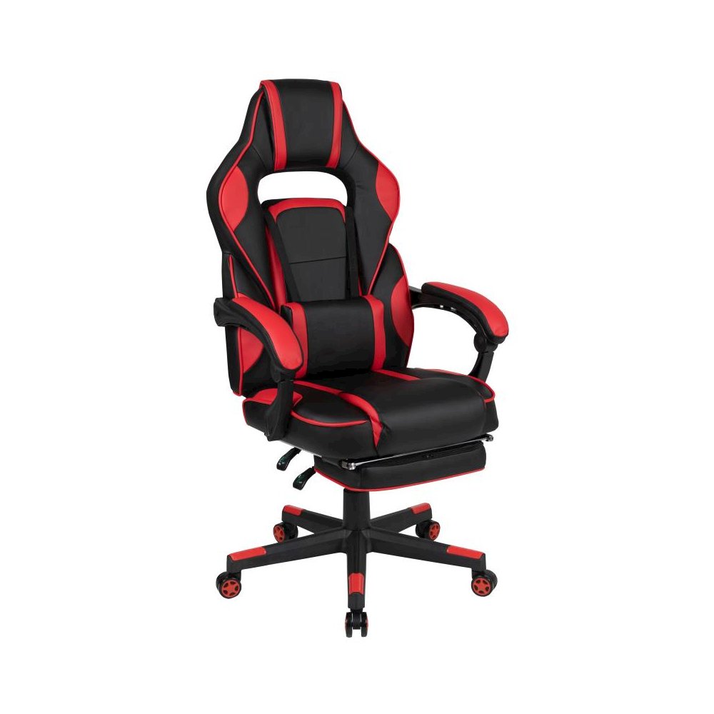 X40 Gaming Chair Racing Ergonomic Computer Chair with Fully Reclining Back/Arms, Slide-Out Footrest, Massaging Lumbar - Red. Picture 1