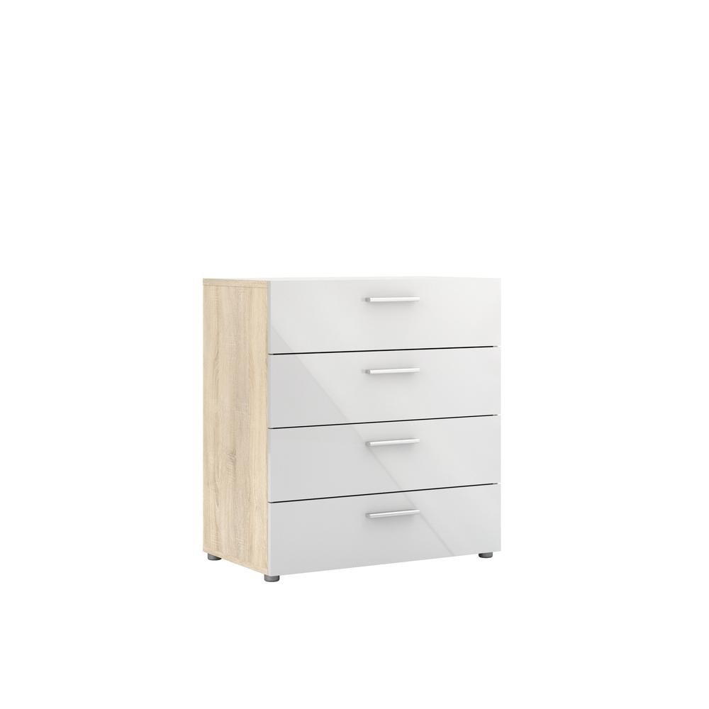 White Wooden Dresser - 4 Drawer Bedroom Furniture for Storage and Organization. Picture 2