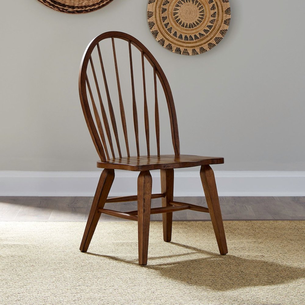 Hearthstone Ridge Windsor Back Side Chair in Tobacco. Picture 11