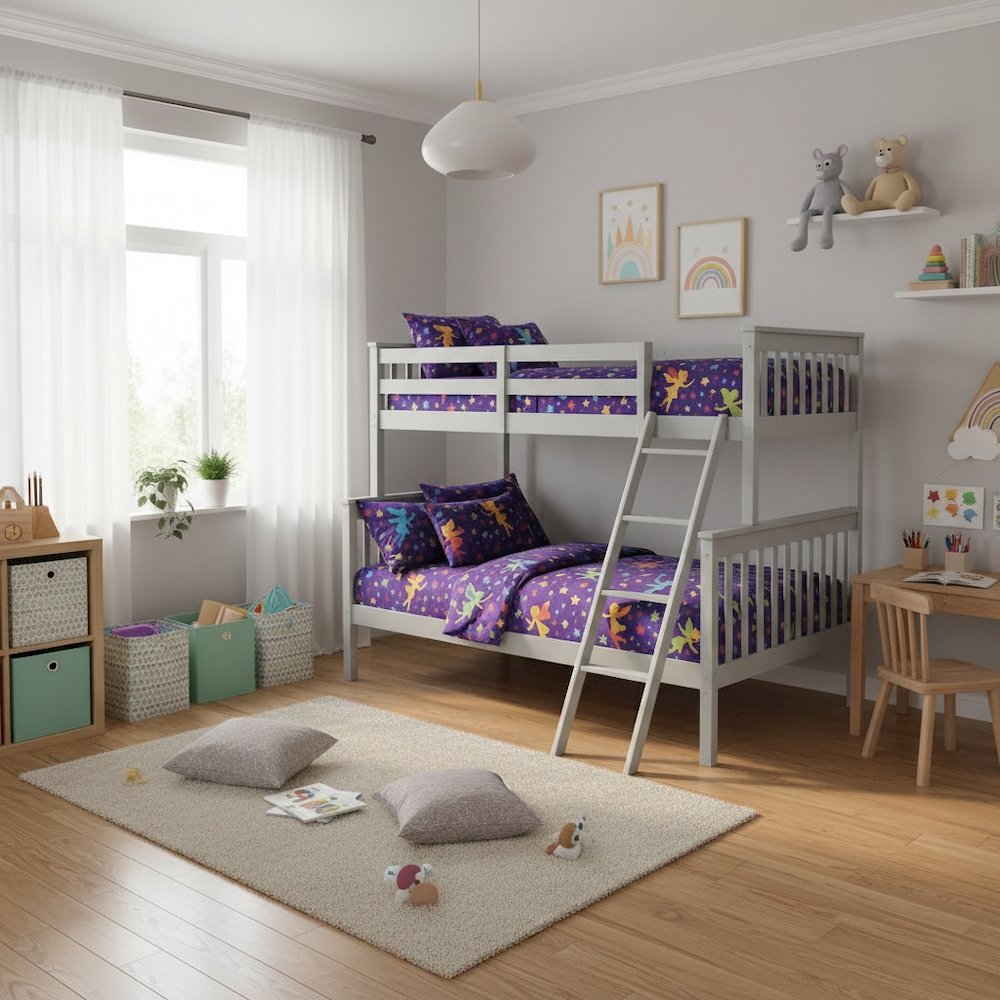 BR Twin Over Full Bunk Bed Gray. Picture 2