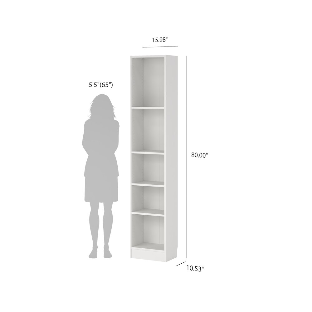 2-Piece Bookcase Set - Narrow 5-Shelf Bookcase and Wide 5-Shelf Bookcase. Picture 7
