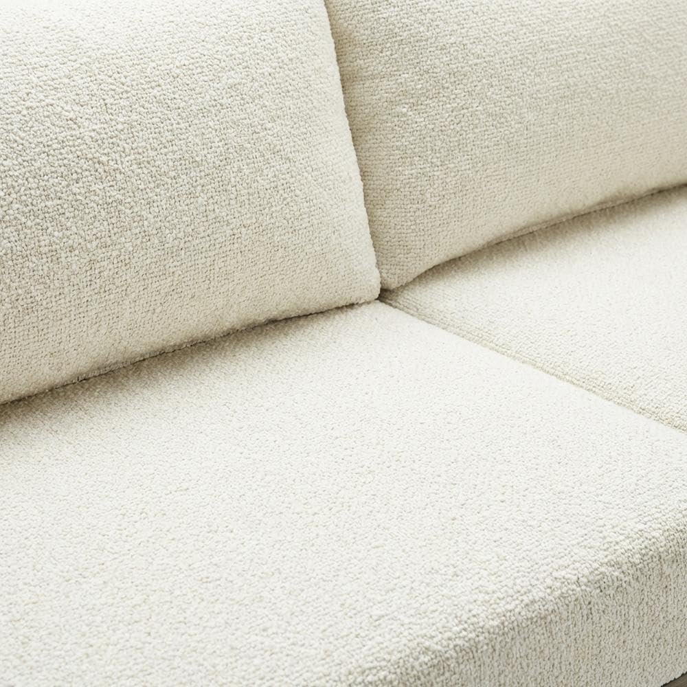 Beige Outdoor Sofa, 3-Seat Patio Couch With Aluminum Frame Design. Picture 5