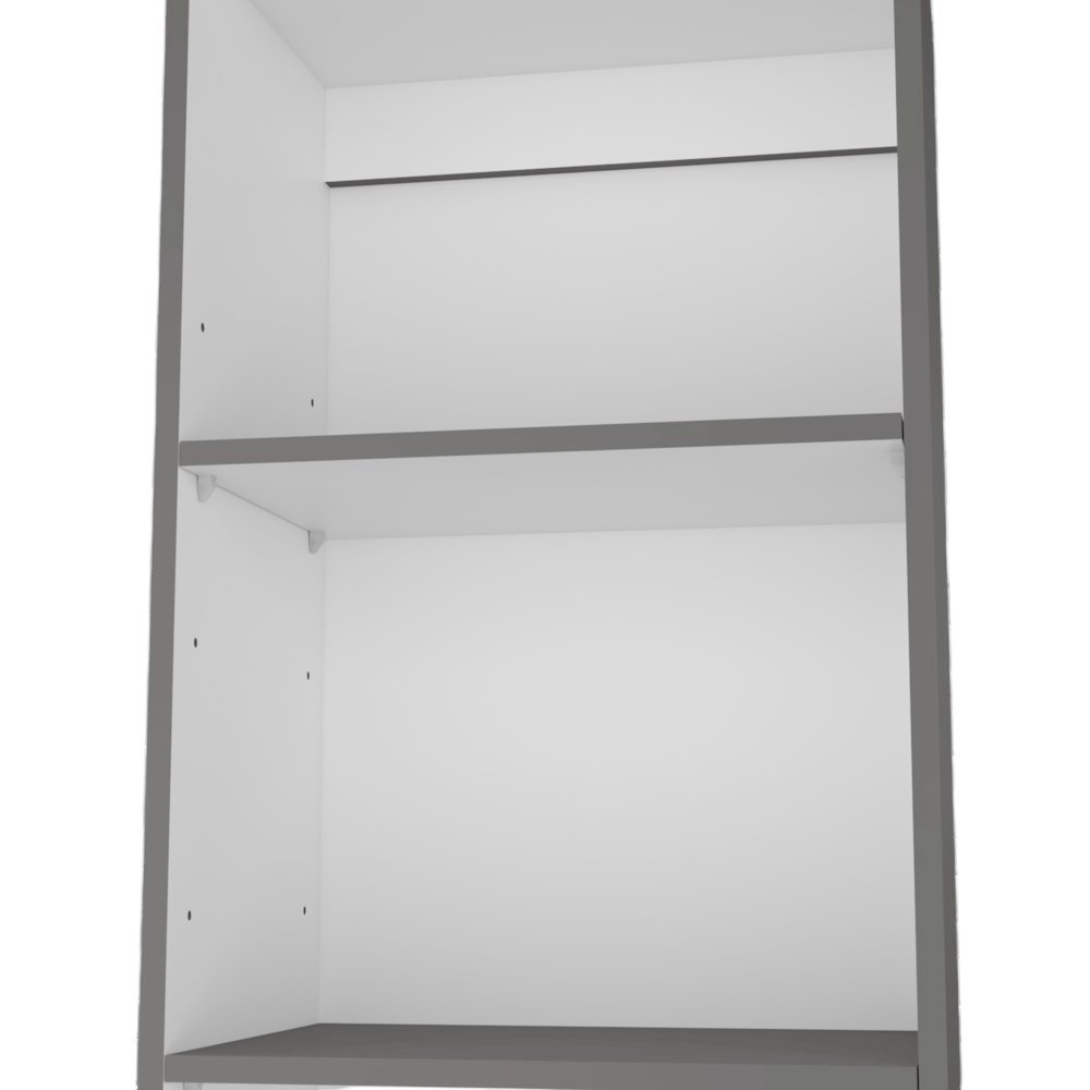 Sutton Slim Bookcase with Modern 5-Shelf Design, Matt Gray / White. Picture 5