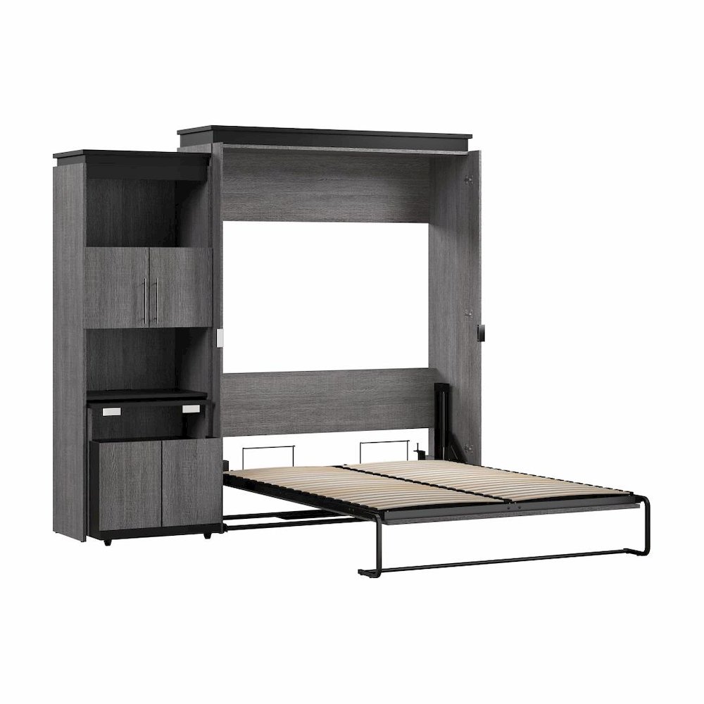 Orion Queen Murphy Bed with Storage Cabinet and Fold-Out Desk (97W). Picture 4