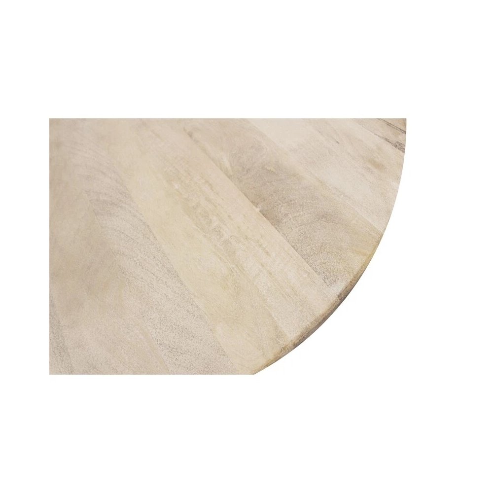 Benedict 70" Round Dining Table in White Wash. Picture 4
