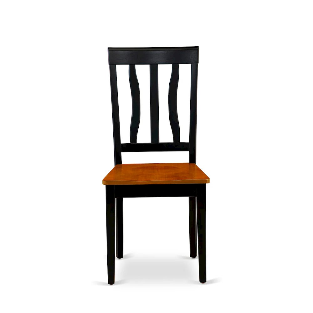 Antique Kitchen Dining Chairs - Slat Back Wooden Seat Chairs, Set of 2. Picture 2