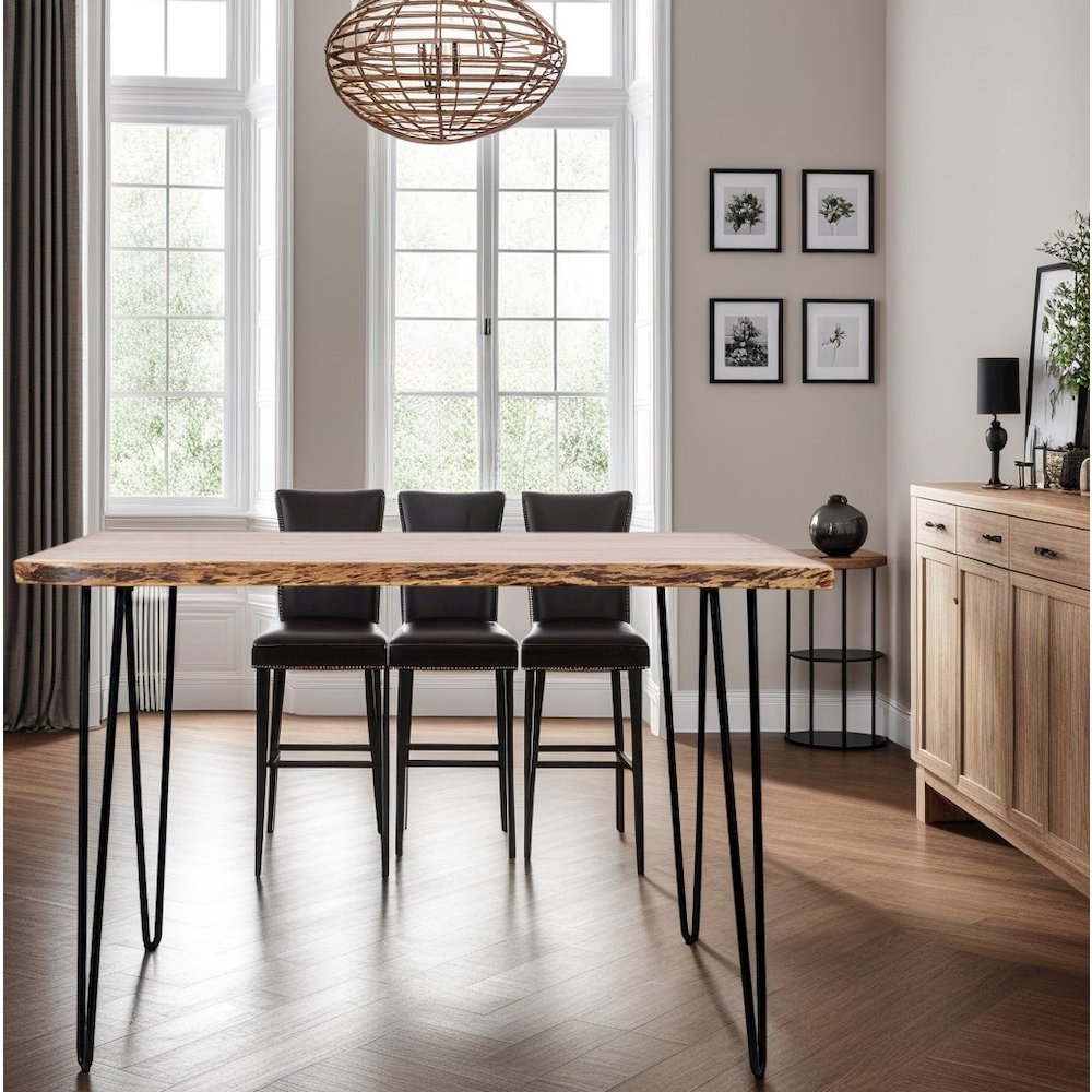 Brown Acacia and Metal Counter Height Dining Table for Kitchen or Dining Room. Picture 7