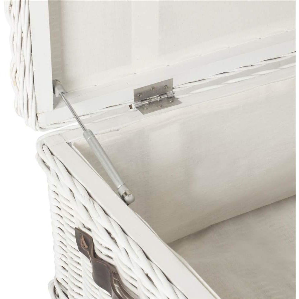 Home Collection Navarro White Rattan Coffee Table. Picture 6