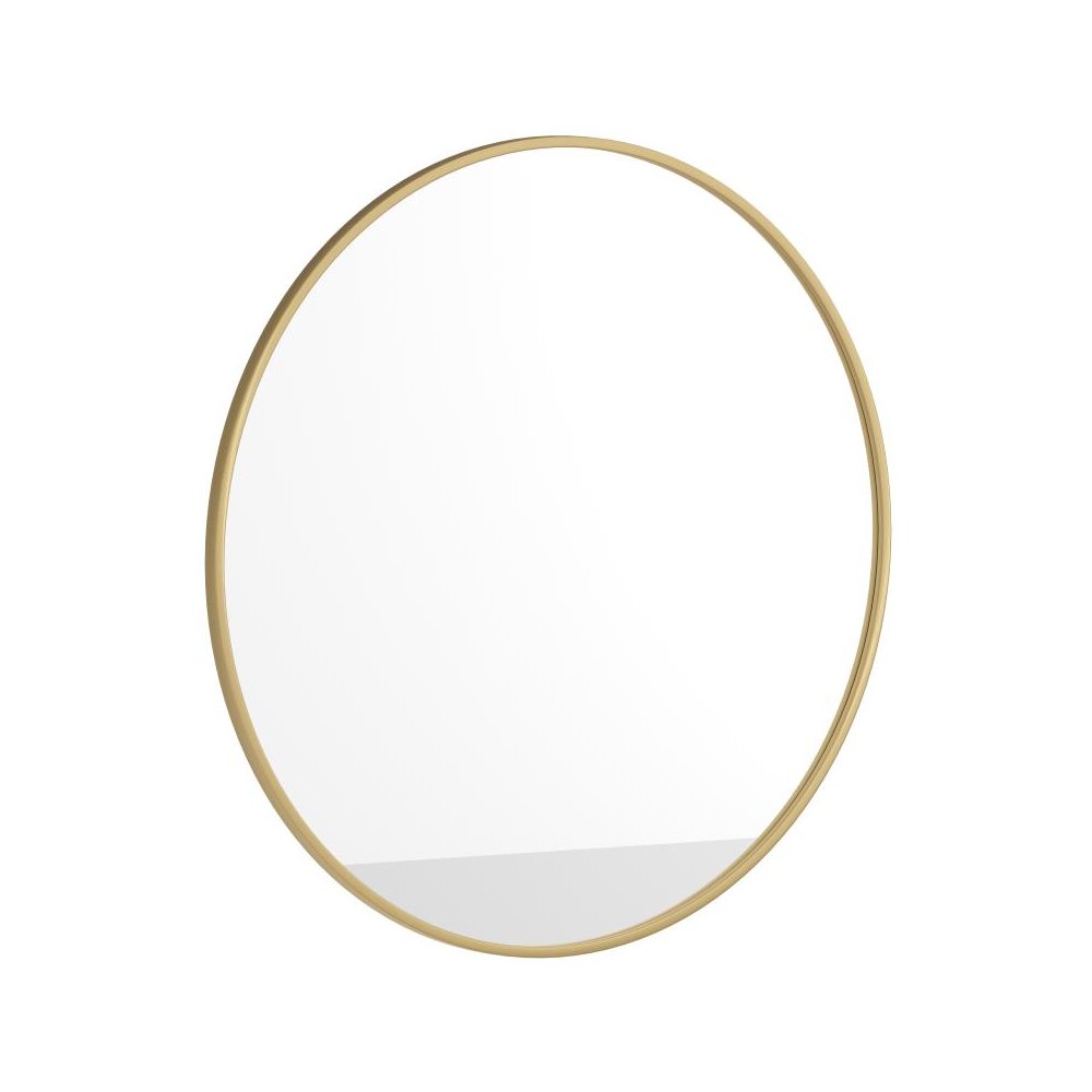 24" Round Gold Metal Framed Wall Mirror - Large Accent Mirror for Bathroom, Vanity, Entryway, Dining Room, & Living Room. Picture 1