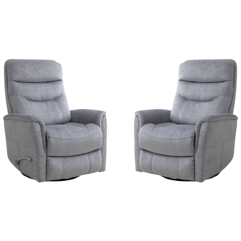 Capri Silver Recliner Nursery Glider Set – Elegant Boucle Chairs for Comfort. Picture 2