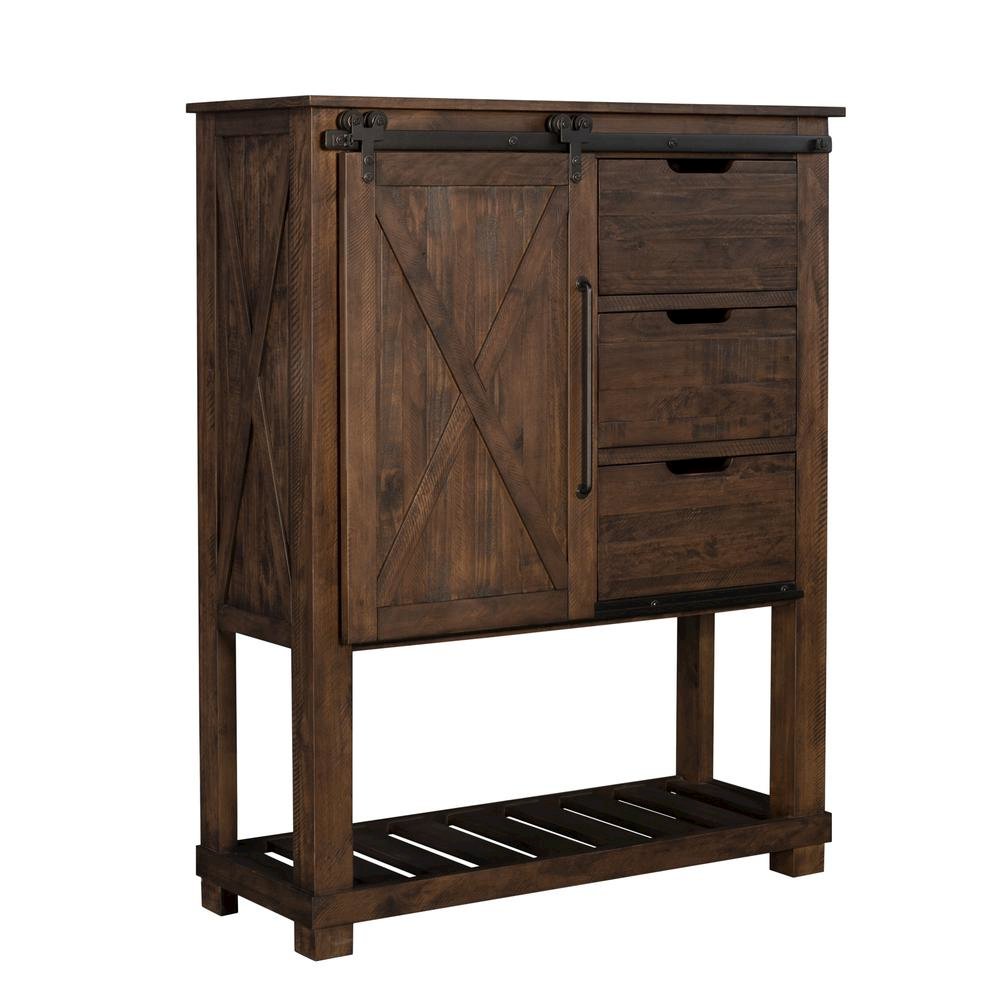 Rustic Timber Barn Door Chest - Solid Pine Bedroom Dresser, Belen Kox. Picture 3