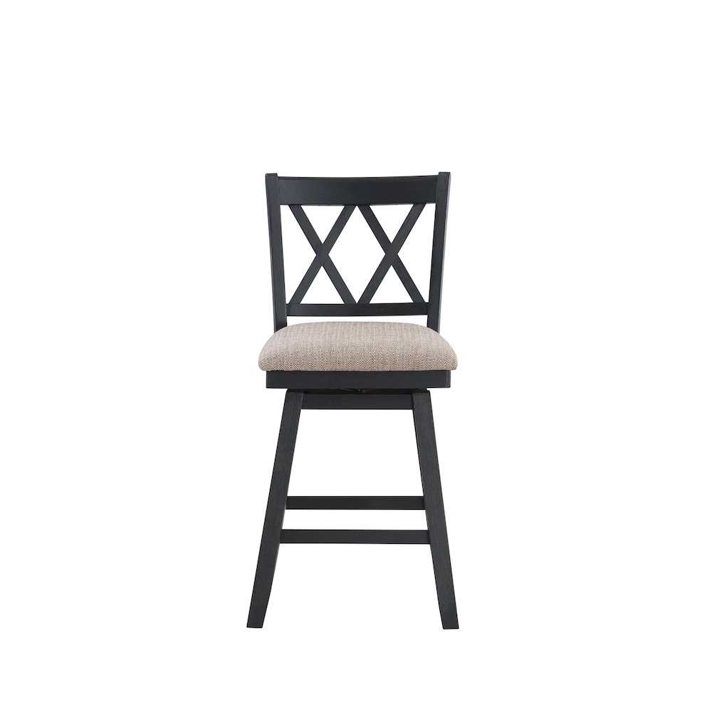 Home 2 Office 24" Brookline Swivel Barstool with Black  Wood Finish. Picture 2