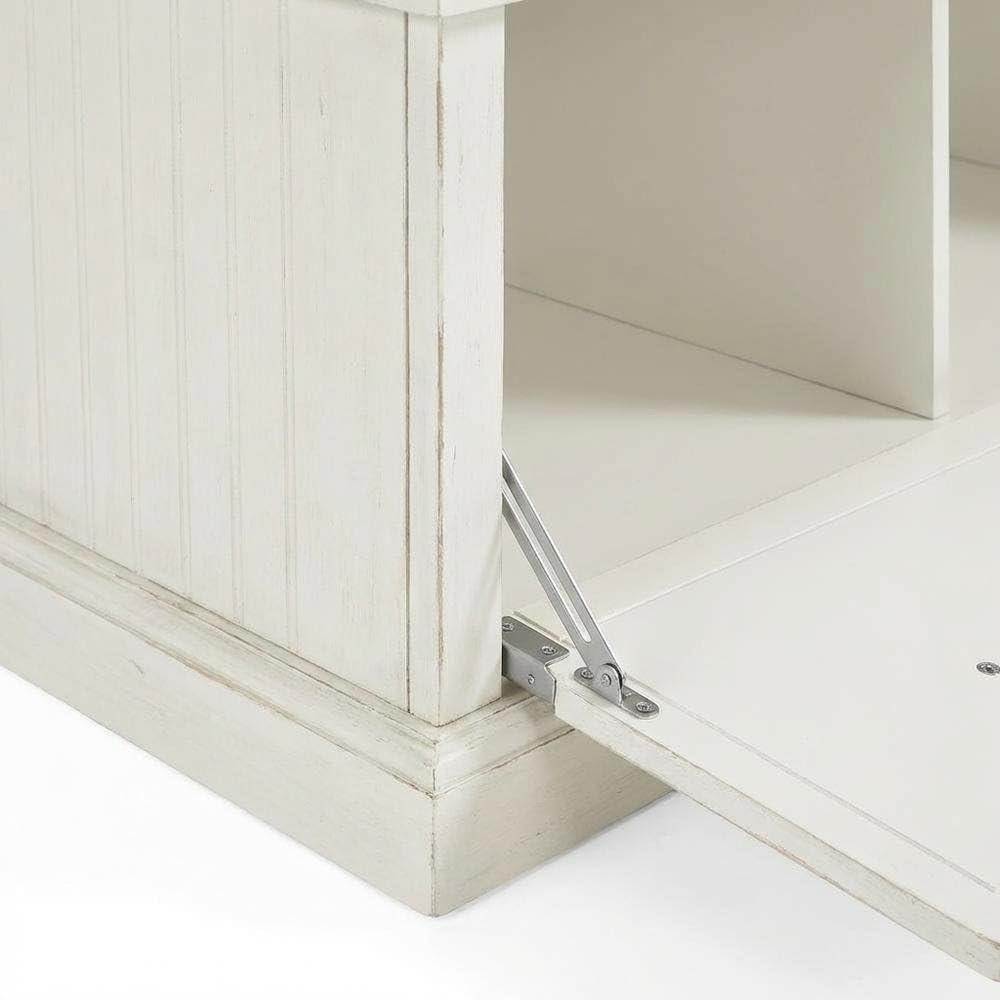Distressed White Hall Tree with Anti-Tip Hardware and Sturdy Construction. Picture 5