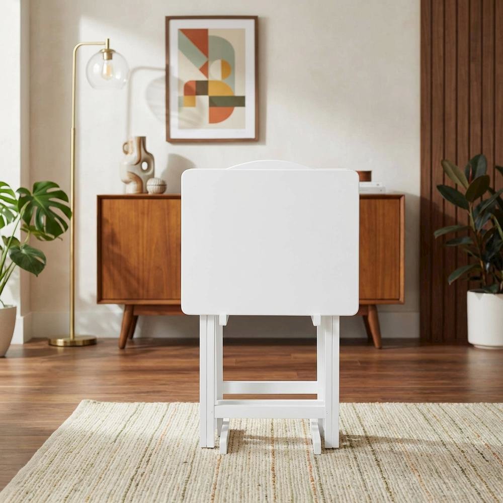 White, Tray Table, Removable Tray Top, Quality Build. Picture 2
