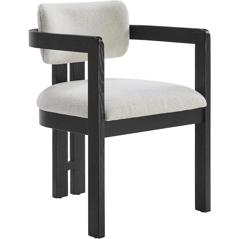 Tappelle Mid-Century Modern Fully Assembled Dining Arm Chairs, Set of 2, Black. Picture 1