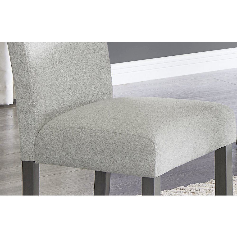 Selena Set of 2 Light Gray Fabric Counter Chairs with Gray Wood Frame & Footrest. Picture 5