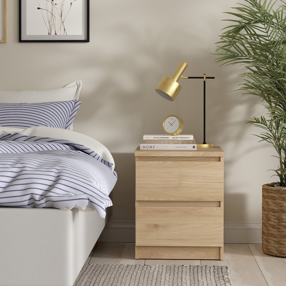 Scottsdale 2 Drawer Nightstand - Set of 2, Jackson Hickory. Picture 3