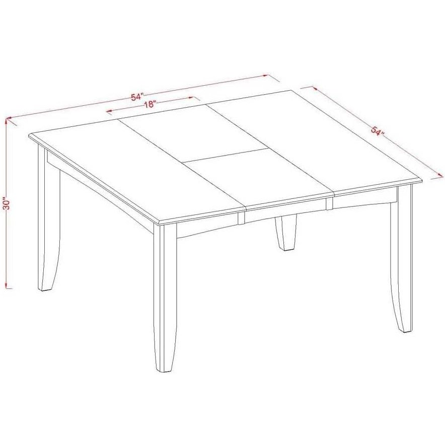 Parfait  Gathering  Dining  Square  54"  Table  with  18"  Butterfly  Leaf  finished  in  Cappuccino. Picture 3