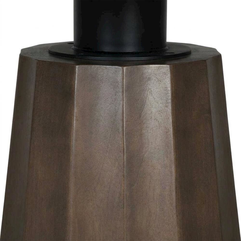 Dark Brown Wood Round Dining Table with Pedestal Base, 60-Inch Size. Picture 6