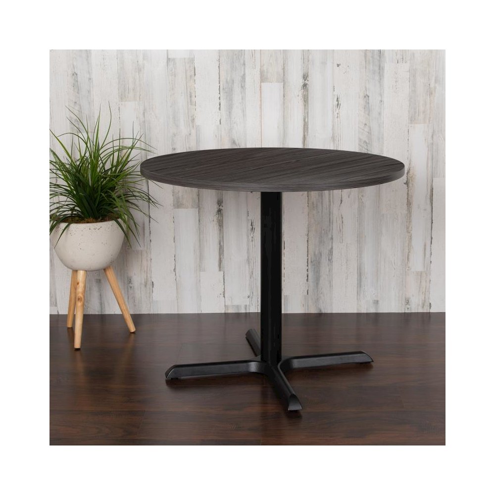 36" Round Multi-Purpose Conference Table in Rustic Gray. Picture 2