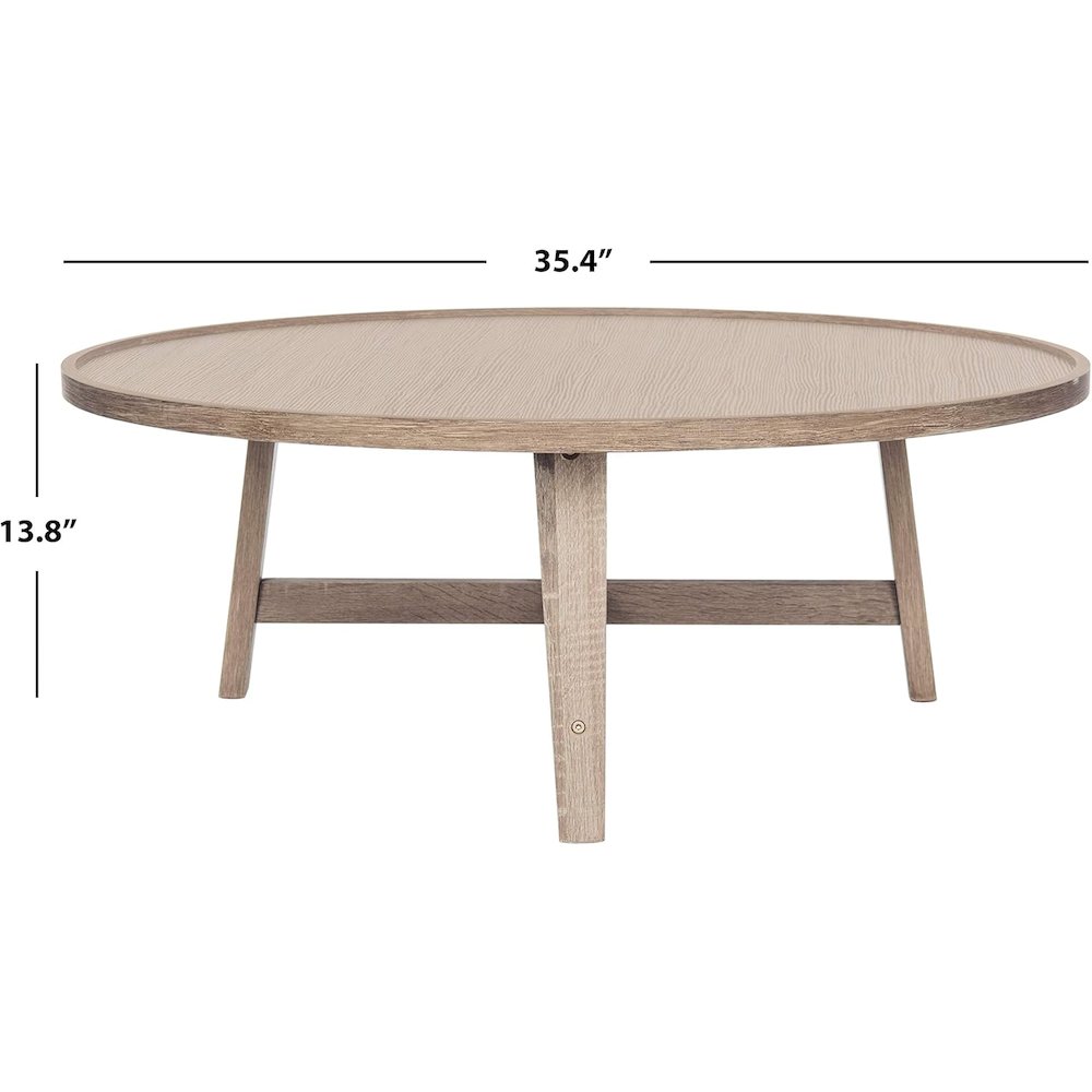 Home Collection Malone Retro Mid-Century Light Oak and Brown Wood Coffee Table. Picture 2