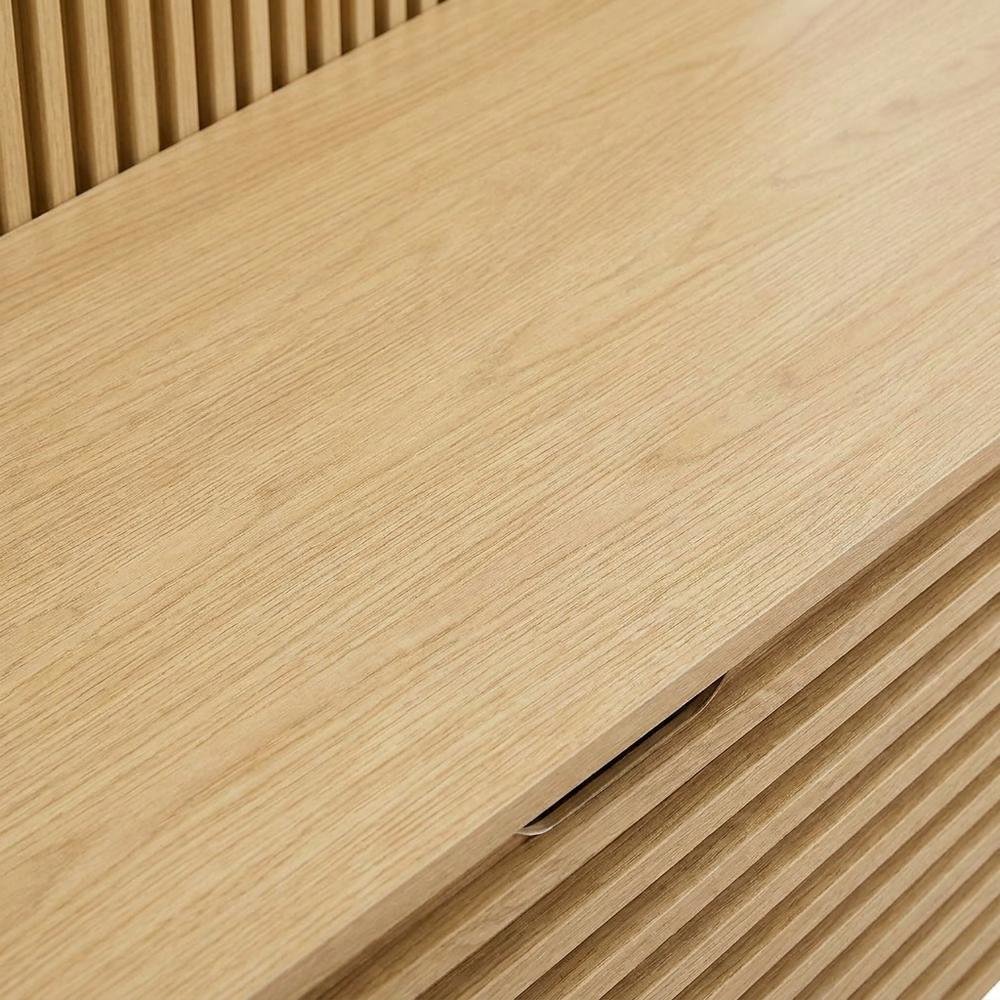 Fluted Hall Tree with Storage Bench, Coat Rack & Shoe Storage, Entryway, Oak. Picture 6
