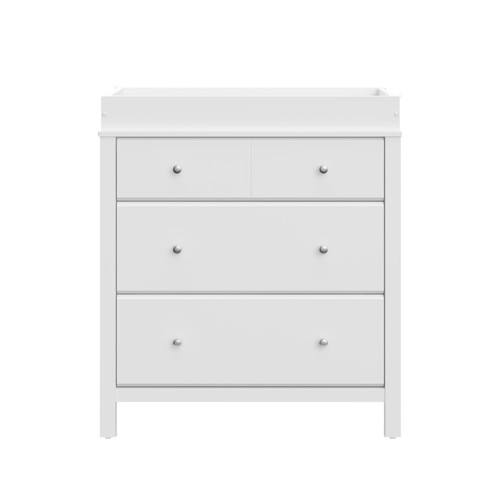 Storkcraft Carmel 3 Drawer Chest with Changing Topper (White). Picture 3