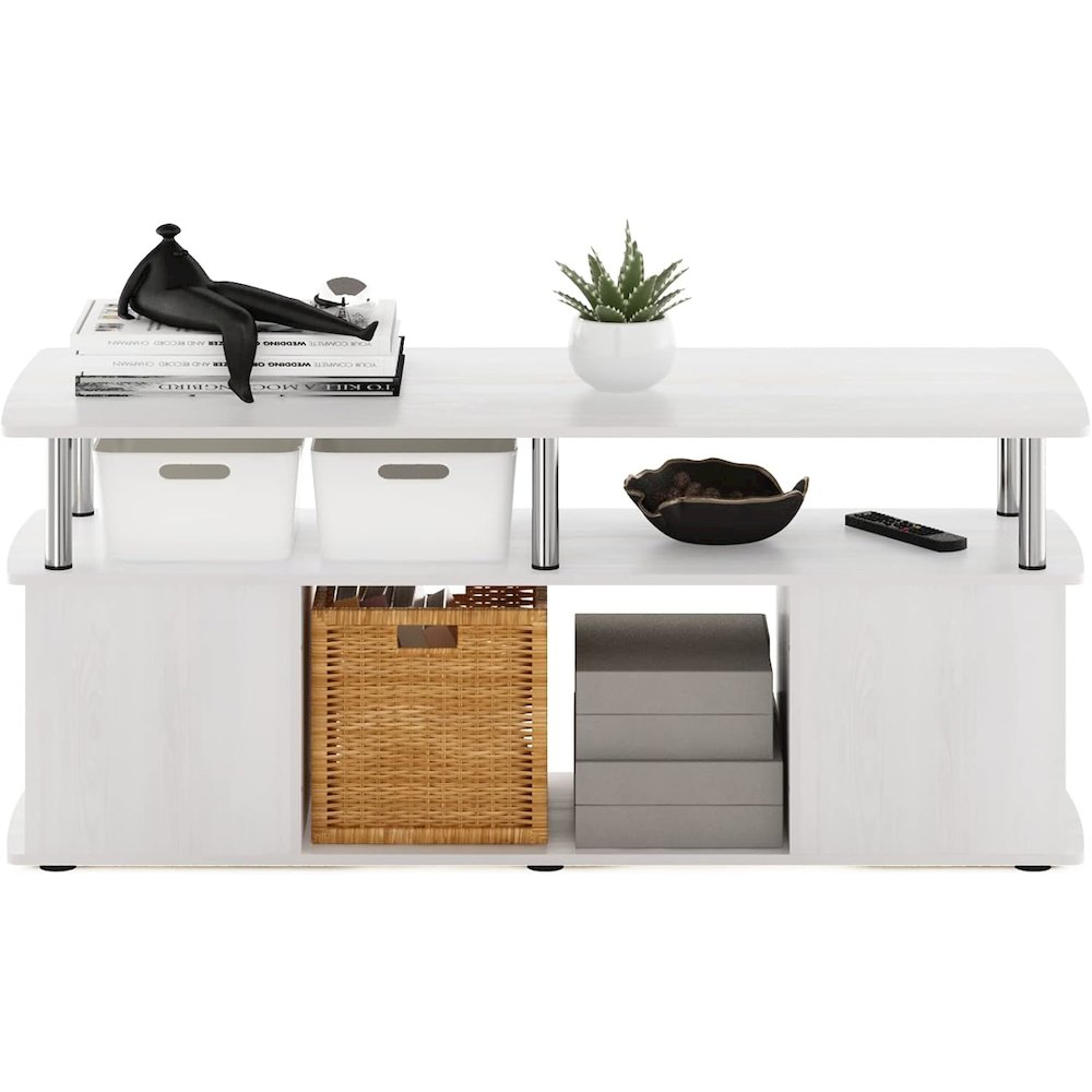 JAYA Utility Design Coffee Table, White Oak, Stainless Steel Tubes. Picture 4