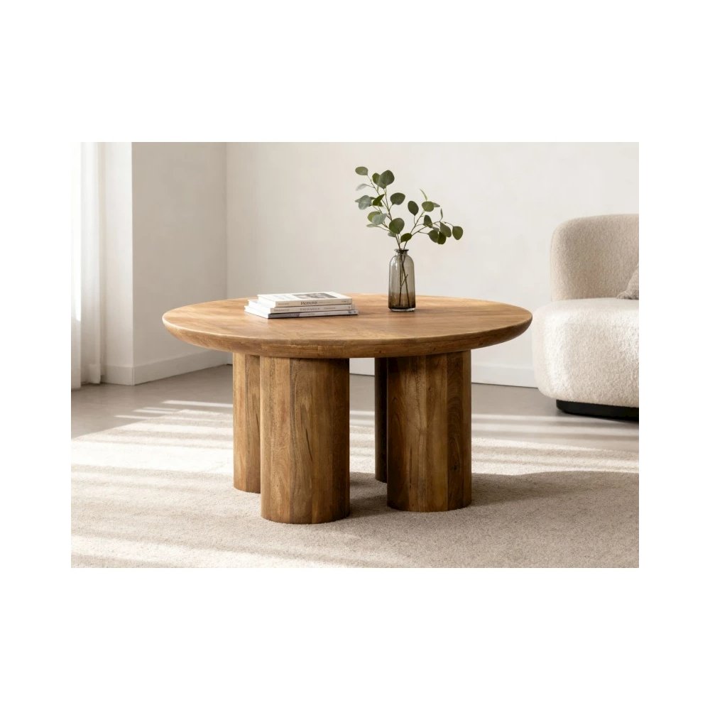 Sullivan Round Coffee Table - Spice Tan. Picture 2