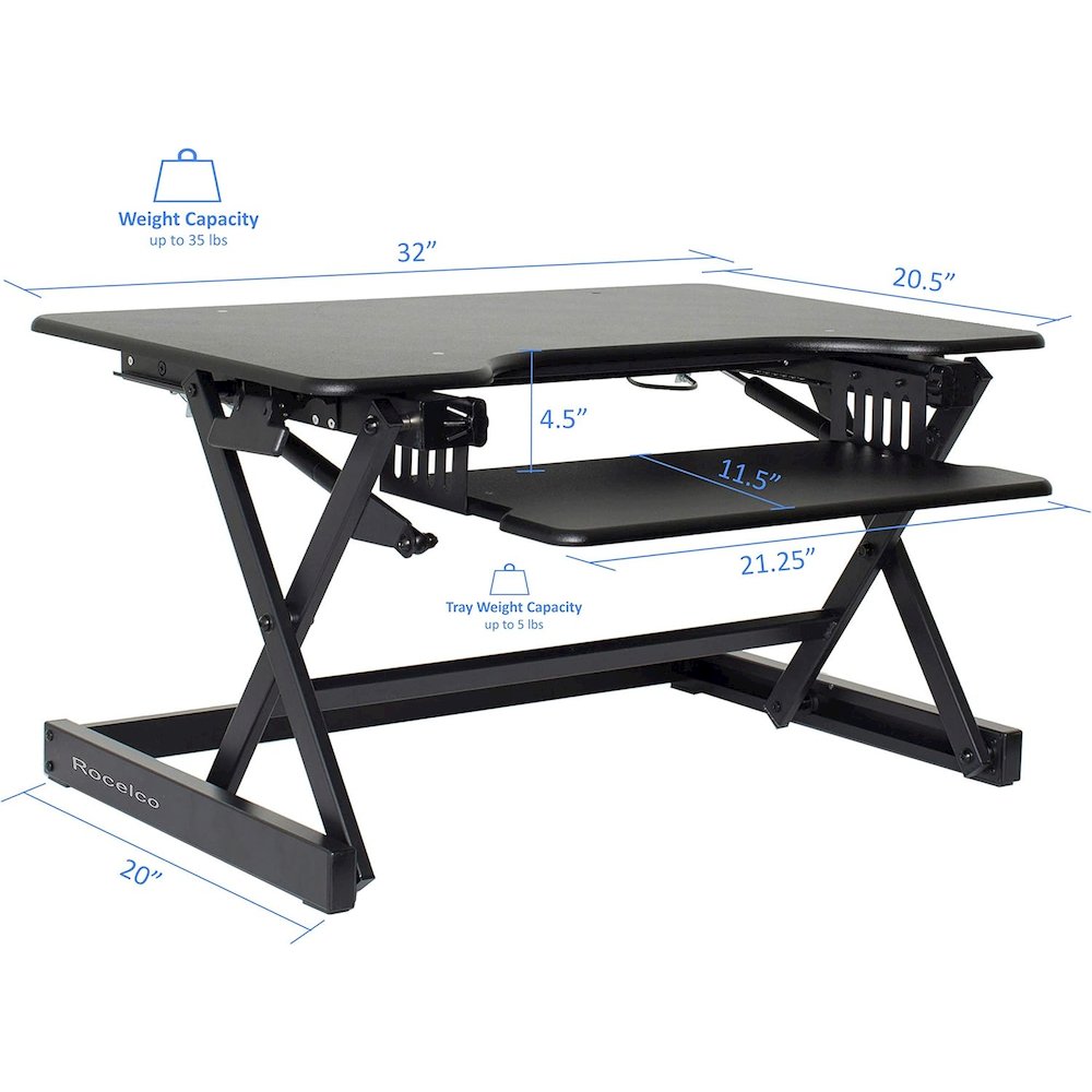 Rocelco 32" Height Adjustable Standing Desk. Picture 2