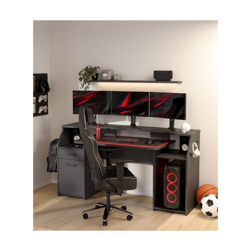Function Plus Gaming Desk, Matt Grey. Picture 11