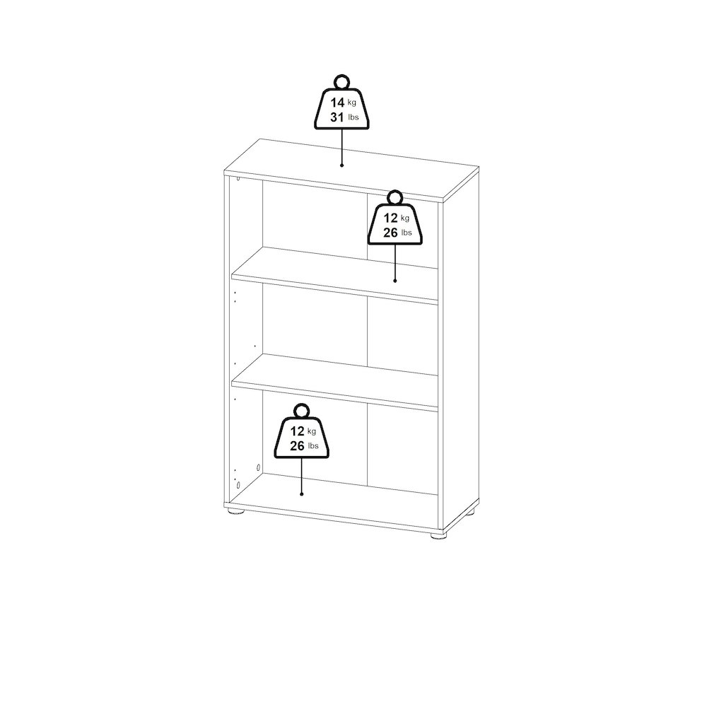 Adjustable 3 Shelf Bookcase with 2 Doors, Open Storage Home Office Bookshelf. Picture 9