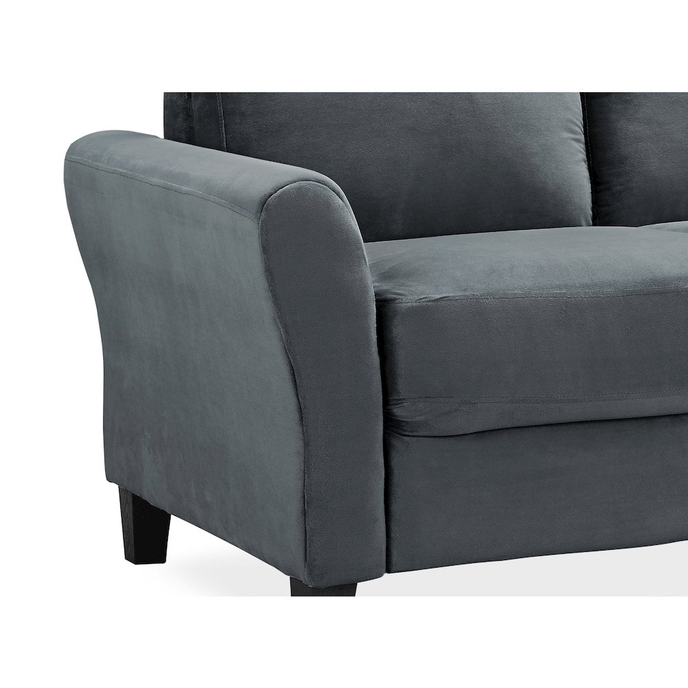 Westin Loveseat Rolled Arm Dark Grey. Picture 6