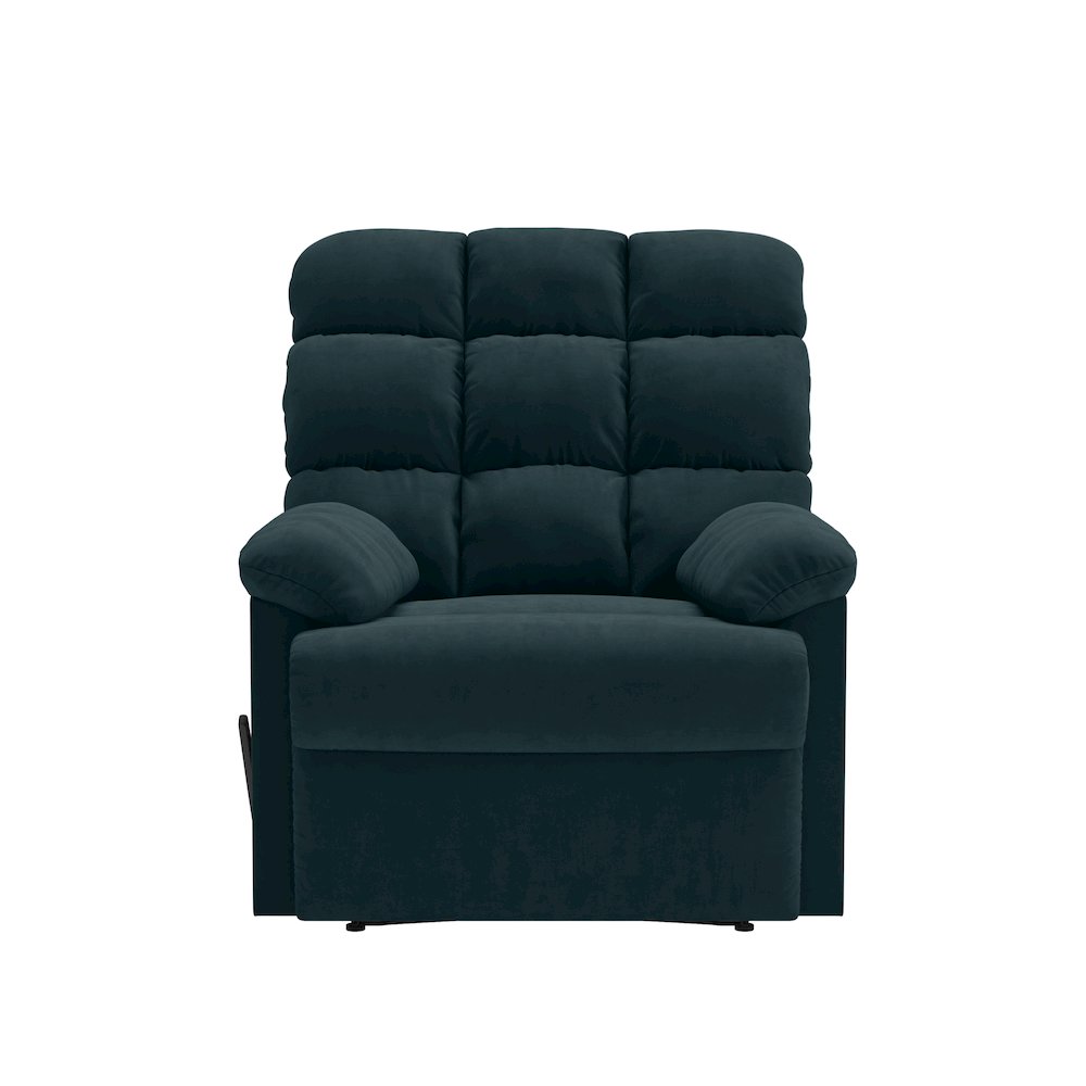 ProLounger Wall Hugger Recliner in Blue Microfiber with Square Tufted Back. Picture 2