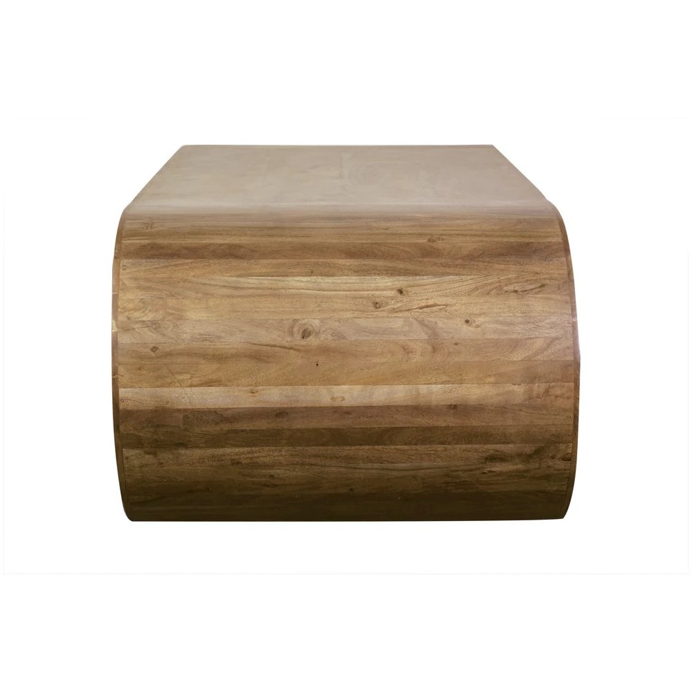 Porter Designs Ellipse Solid Acacia Wood Coffee Table, Brown. Picture 3