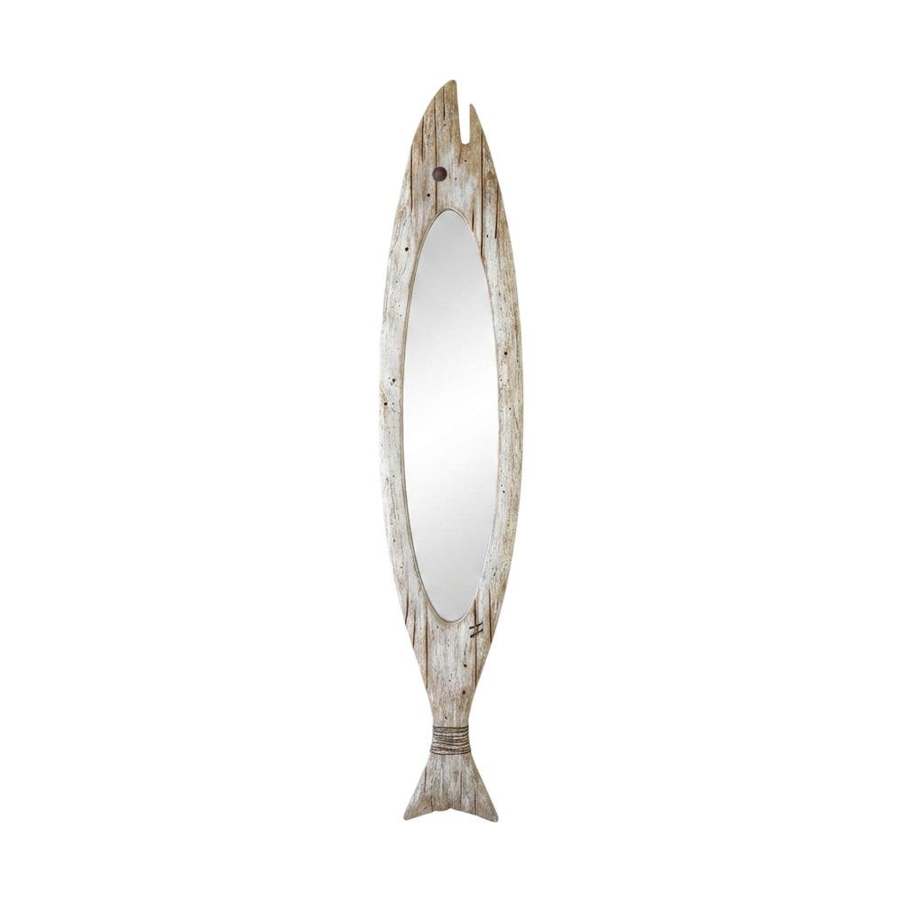 Carved Wooden Fish Mirror. Picture 1