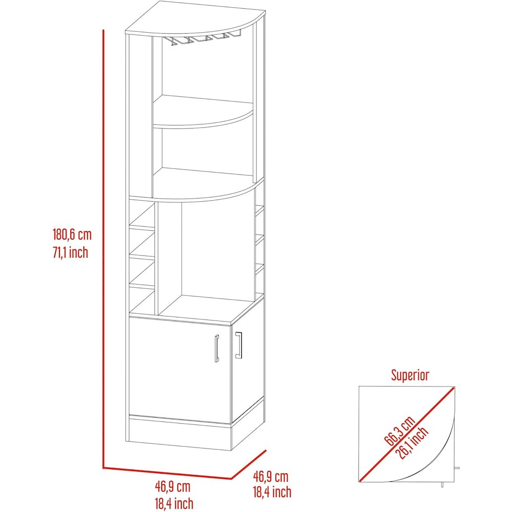 Syrah Bar Cabinet Macadamia MDF. Picture 6