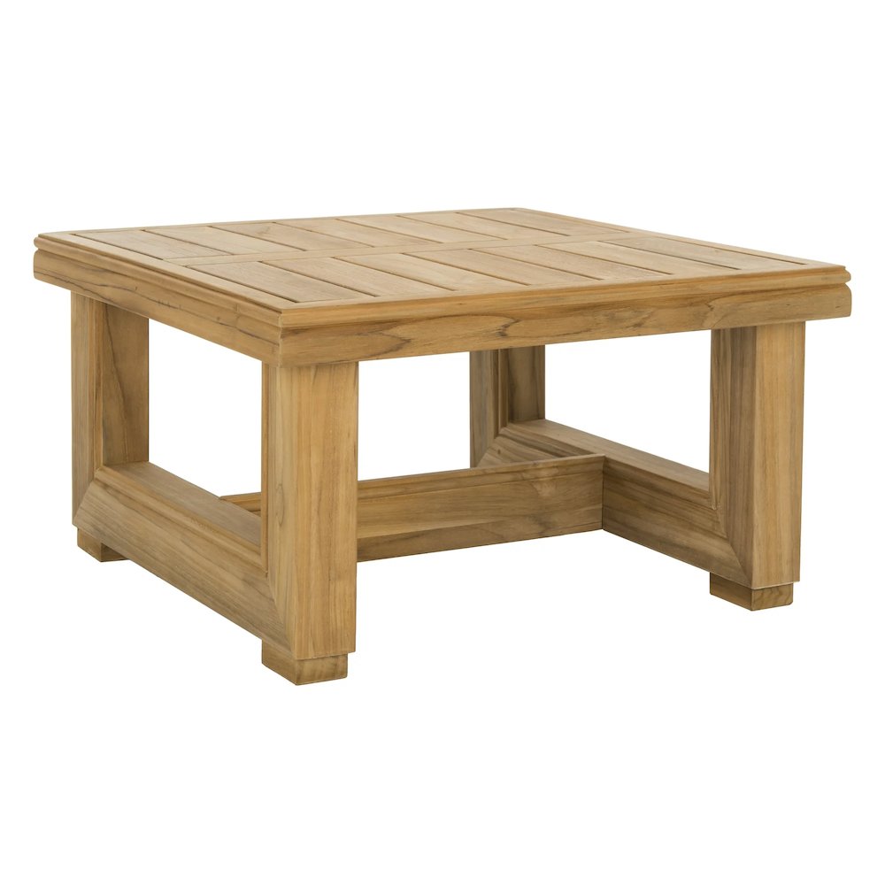 Couture Montford Contemporary Teak End Table, Natural Teak. Picture 5