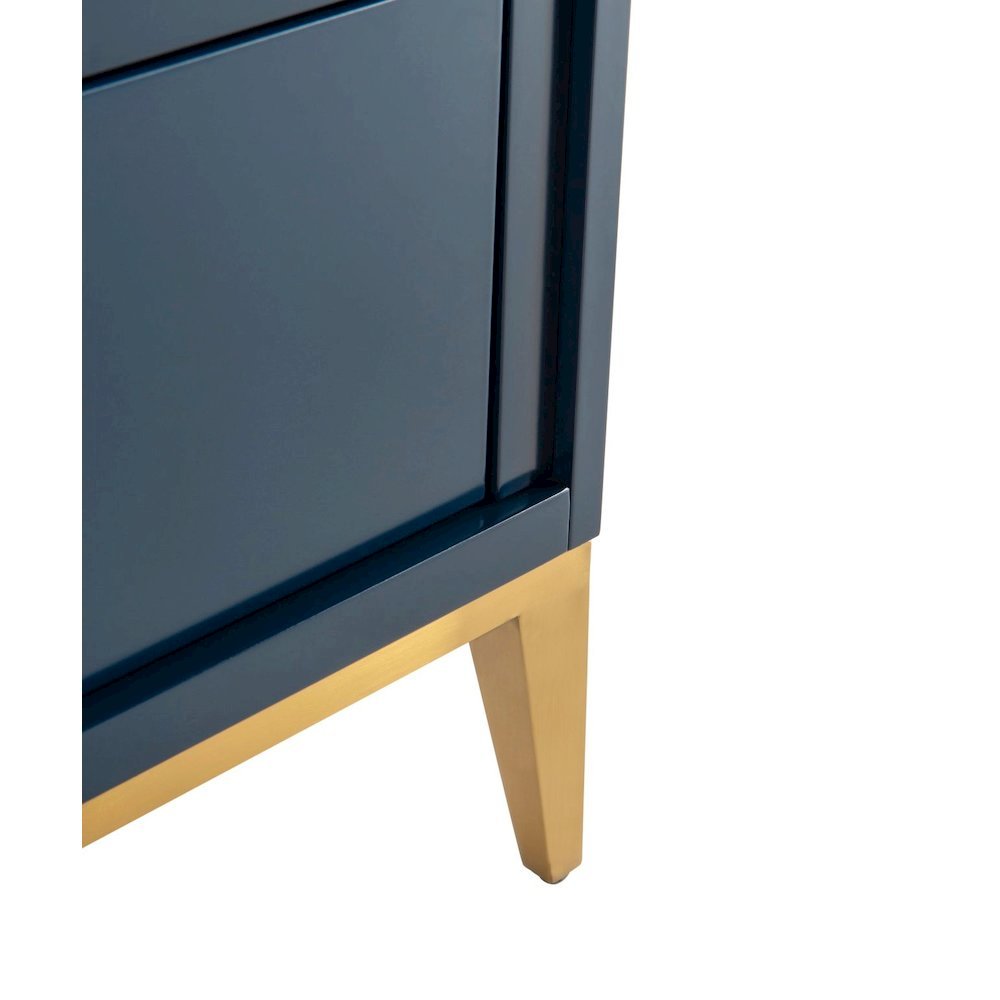 Divani 30'' Gloss Blue Vanity W/ Quartz Counter Top (Back Splash Free). Picture 7