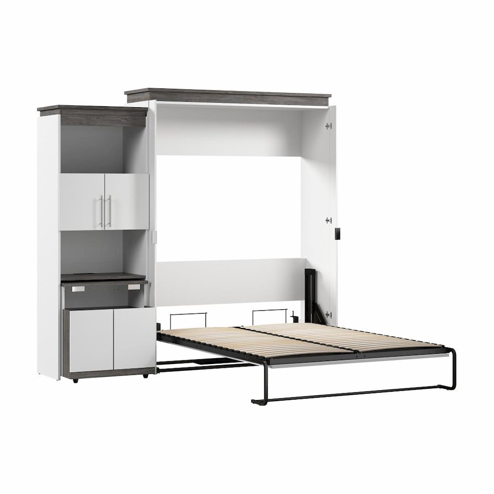 Orion Queen Murphy Bed with Storage Cabinet and Fold-Out Desk (97W). Picture 3