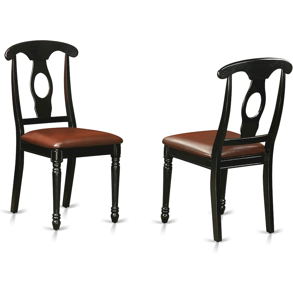 5  Pc  set  with  a  Round  Kitchen  Table  and  4  Leather  Dinette  Chairs  in  Linen  White. Picture 2